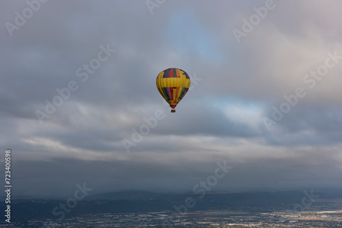 Hot Air Ballooning at Sunrise Over Temecula, California.