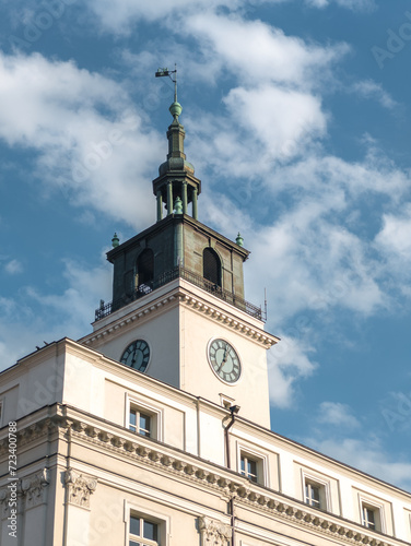 Exterior of Kalisz Town Hall tower (Ratusz w Kaliszu), Wielkopolska, Poland photo