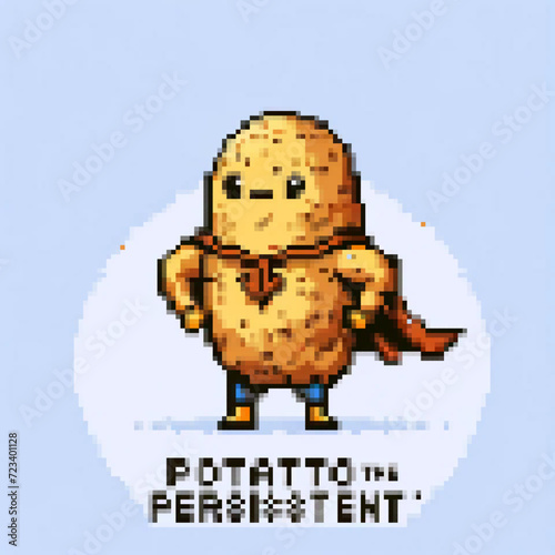 Pixel art illustration of a Super Potatoe - Super Vegetables series
