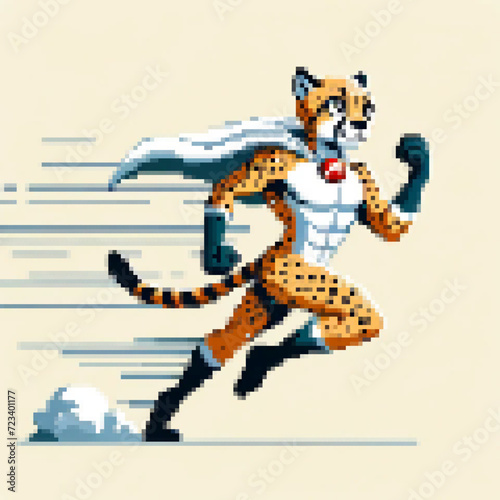 Pixel art vector illustration of a Super Cheetah