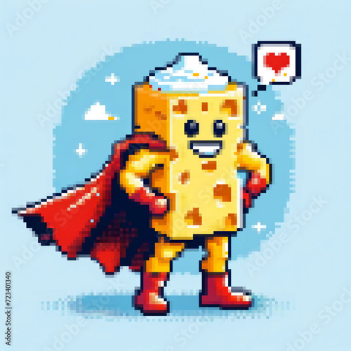 Pixel art illustration of a Super Cheese - Super Food series