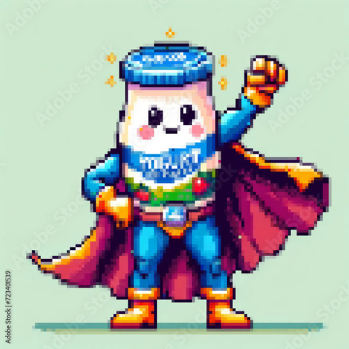 Pixel art illustration of a Super Yogurt - Super Food series
