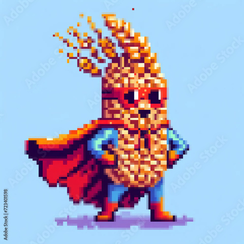 Pixel art illustration of a Super Wheat - Super Vegetables series