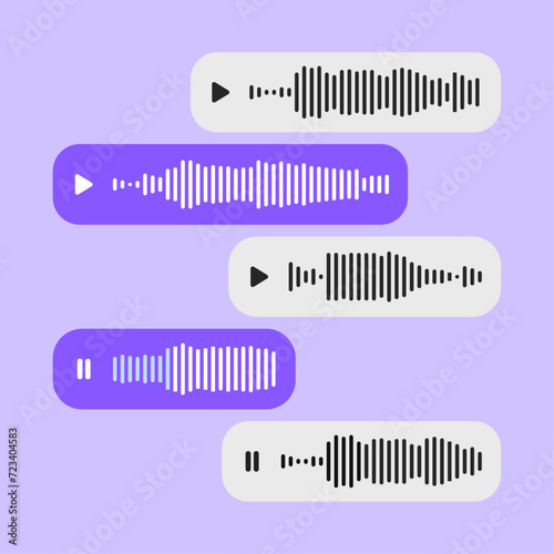 Concepto de envío y recepción de audio por redes sociales. Chat de conversación. Hablar por redes sociales. Mensajería.