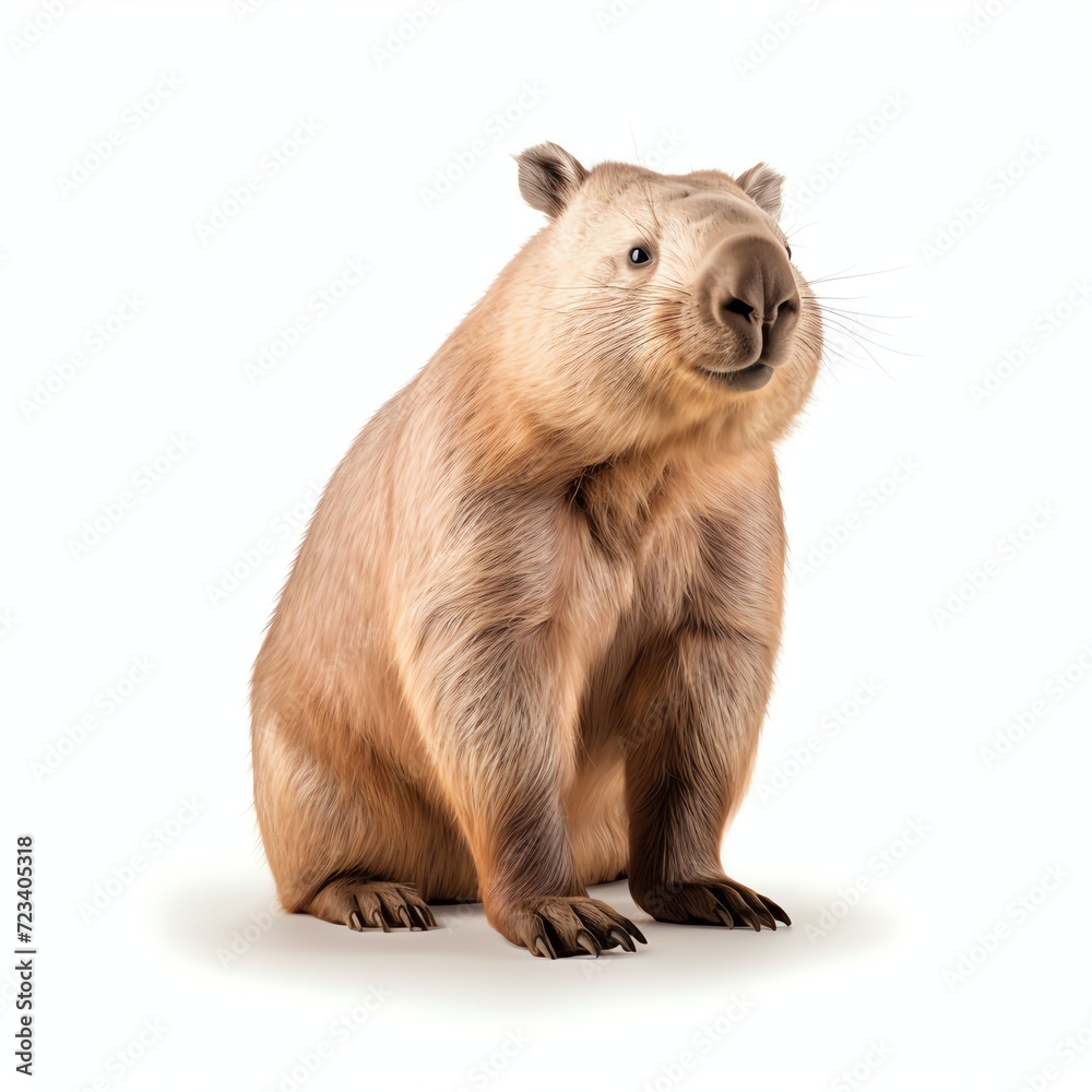 a wombat, studio light , isolated on white background, clipping path, full depth of field a wombat, studio light , isolated on white background, clipping path, full depth of field