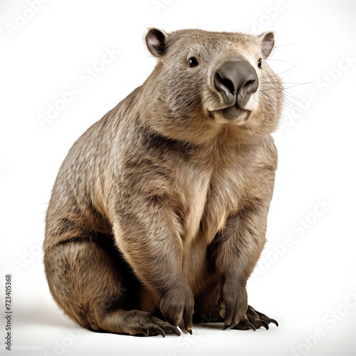 a wombat, studio light , isolated on white background, clipping path, full depth of field