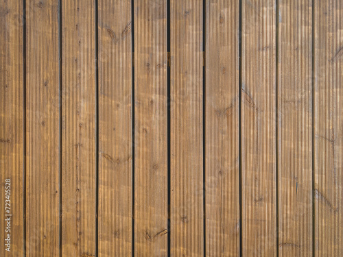 Fotografie Siberian larch fluted wood terrace impregnated with oil before painting