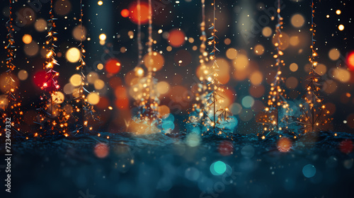 Abstract bokeh lights background, blurred bokeh effect, holiday decoration background © ma