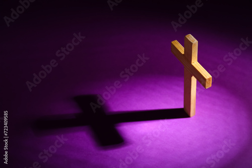 Wooden christian cross with...