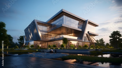 Modern office building concept 3d rendering.  © Ziyan