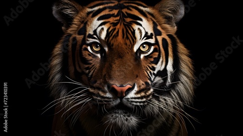 Portrait of a Tiger with a black background  © Ziyan