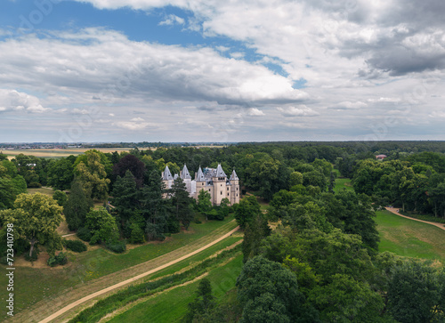 Obraz na płótnie Summer aerial landscape view of Gołuchów Castle (Zamek w Gołuchowie), Wielkopolska, Poland w salonie