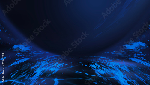 Abstract blue neon futurist...