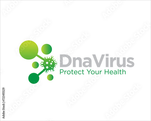 DNA virus logo designs for medical research logo