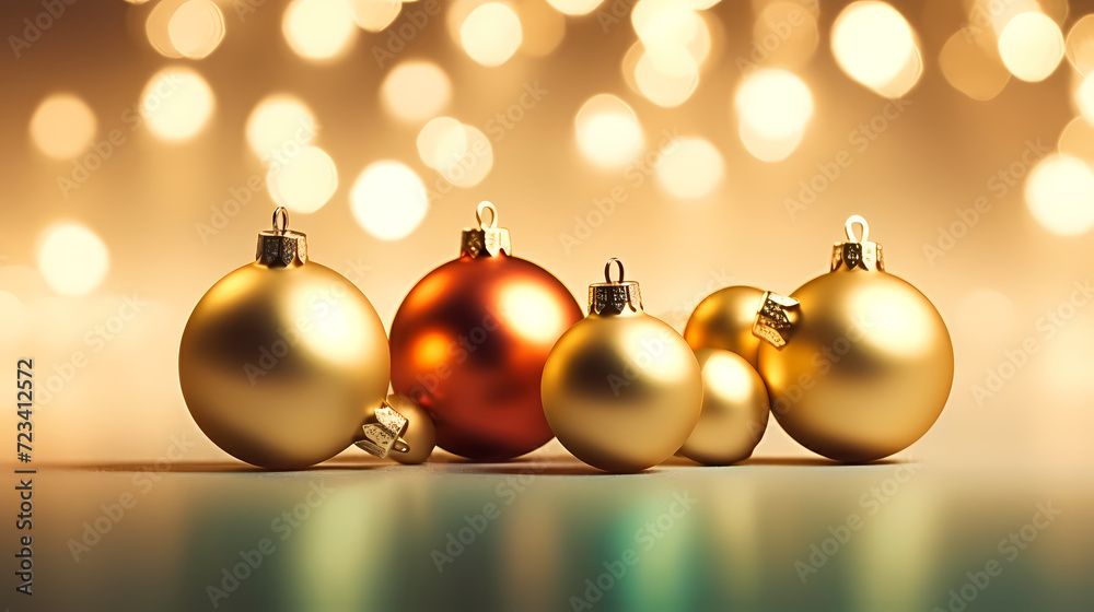 Christmas ball background, Christmas and New Year holidays concept with copy space for text Christmas ball background, Christmas and New Year holidays concept with copy space for text