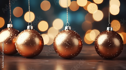 Luxurious shiny Christmas ball decoration, Christmas and New Year ornaments background