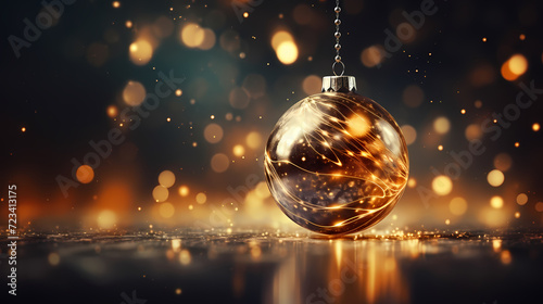 Luxurious shiny Christmas ball decoration, Christmas and New Year ornaments background