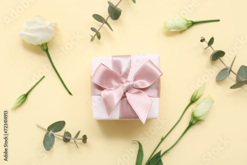 Elegant white gift box with...