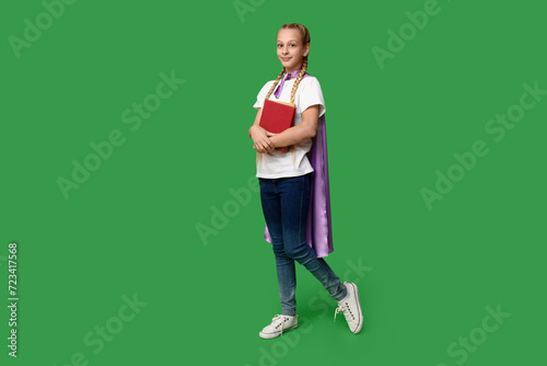 Cute teenage girl dressed a...