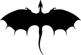 flying dragon black silhouette