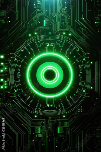 Wallpaper, abstract background, green technologic computer abstract background, in the style of alchemical symbolism, cybersteampunk photo