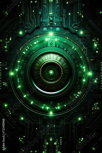 Wallpaper, abstract background, green technologic computer abstract background, in the style of alchemical symbolism, cybersteampunk