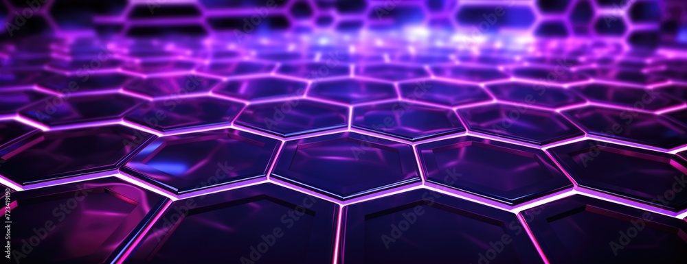 Wallpaper, abstract background, a black background made of hexagons and purple lights, in the style of neon, grid Wallpaper, abstract background, a black background made of hexagons and purple lights, in the style of neon, grid