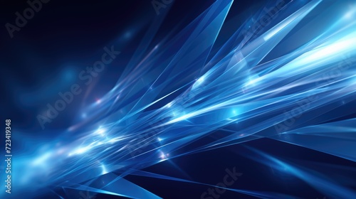 an abstract, blue background with light moving linearly, in the style of technological design, dynamic angles, techno-futuristic