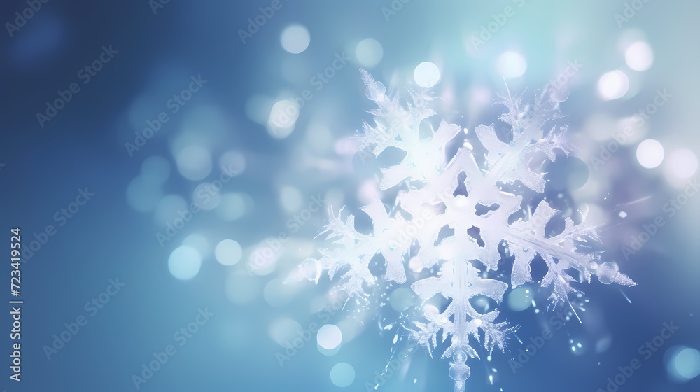 Snowflake background, snowflake border, winter holiday background, soft colors and dreamy atmosphere