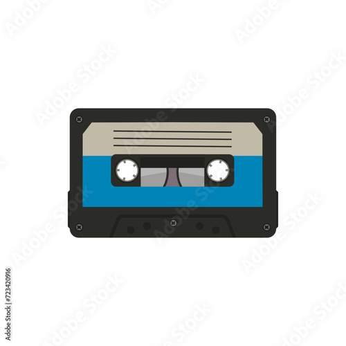 Retro cassette player. Boombox of 90s style. Vector. Nostalgia for the 90s. Vector illustration on white