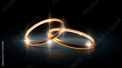bright rings and light on black background