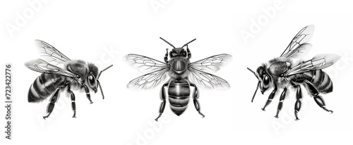 Hand-drawing bee illustration © kiril