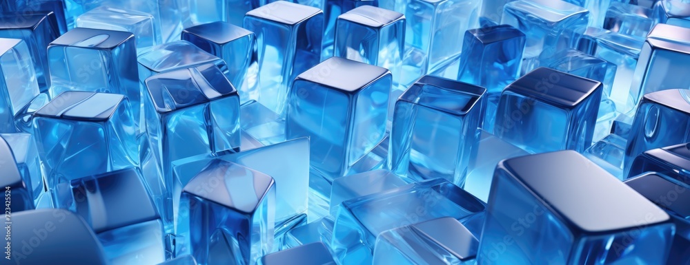 Naklejka premium blue crystal background