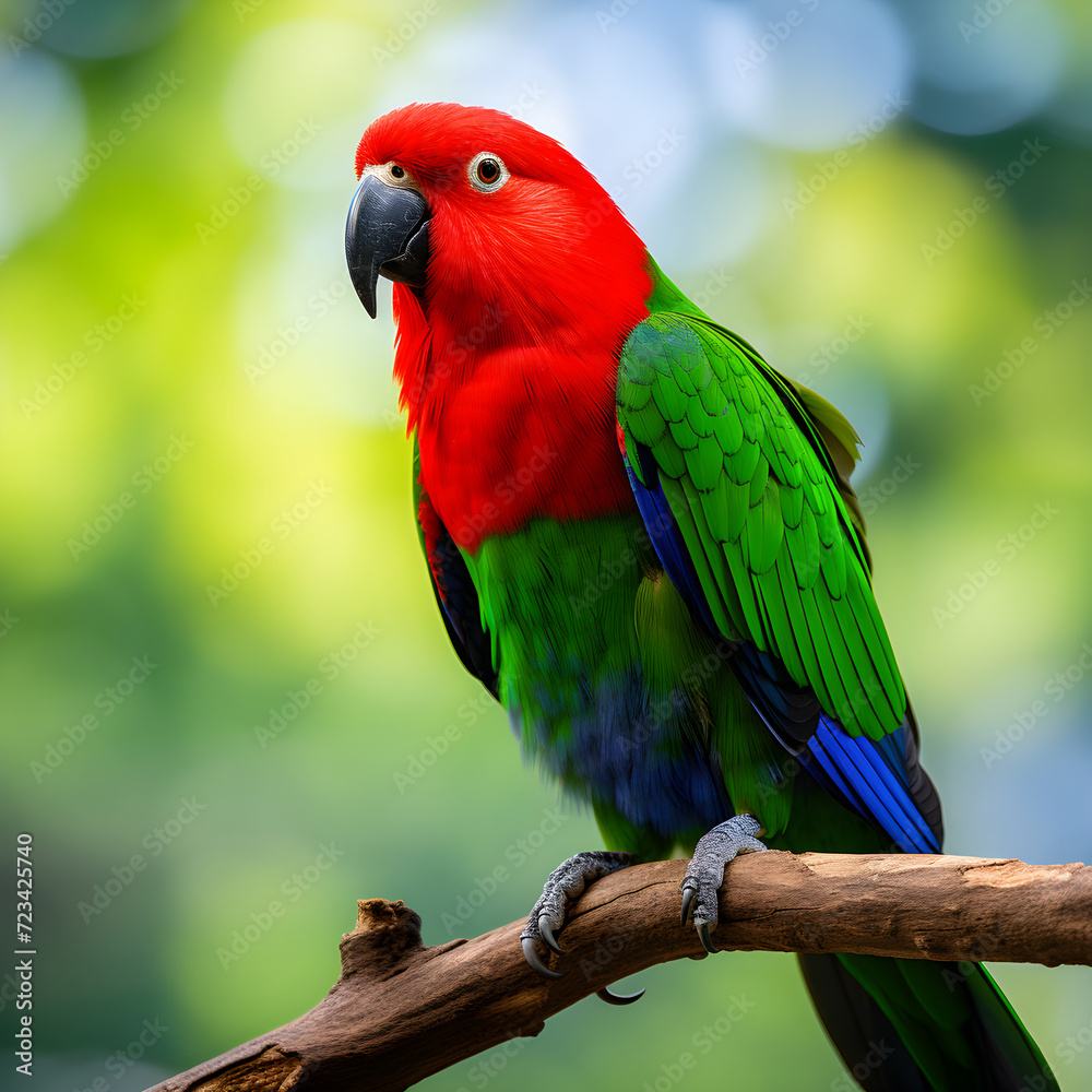 Vibrant Eclectus Parrot in its natural habitat - A magnificent display of Mother Nature's paint palette