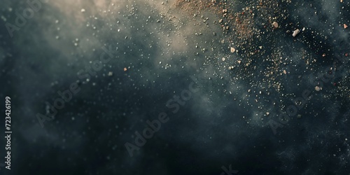 Particles and Dust Floating in a Dark Abstract Background