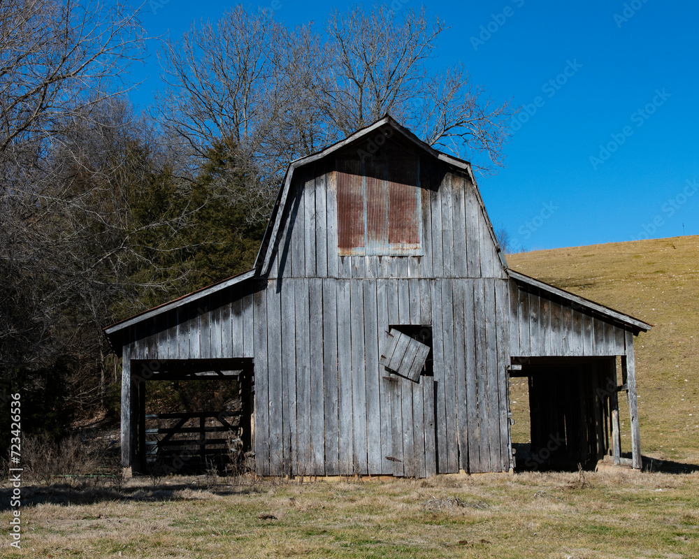 old barn in the field