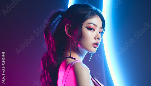 Futuristic Asian Young Woman 