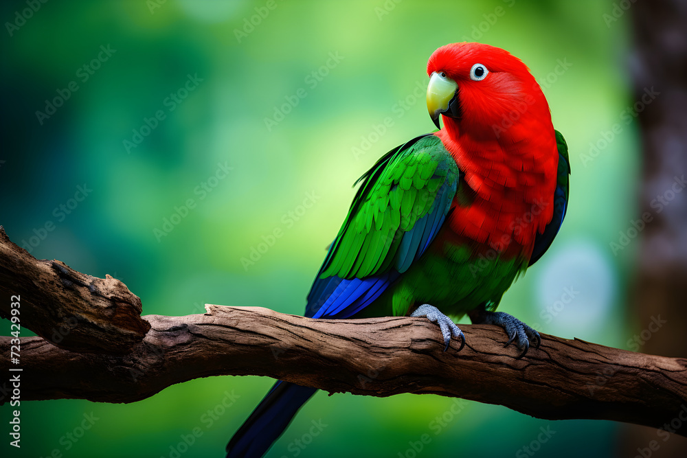 Vibrant Eclectus Parrot in its natural habitat - A magnificent display of Mother Nature's paint palette