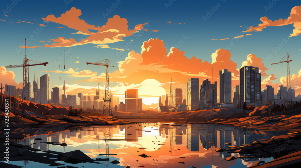 Captivating Urban Horizons: A Stunning Tapestry of Cityscapes and Natural Splendor, generative AI