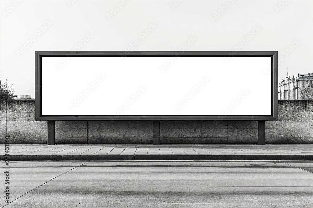 blank billboard on the wall, transparent empty photo