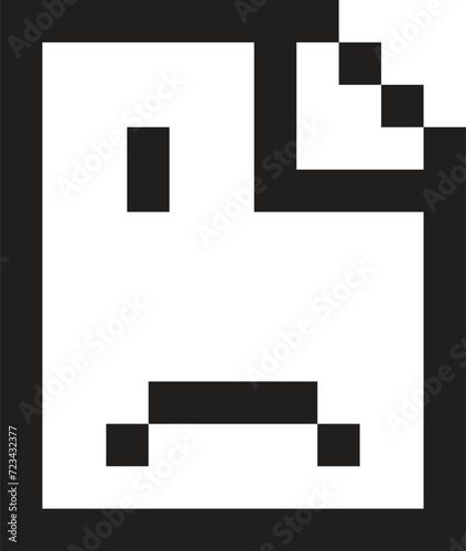 An icon of a damaged file with an offended face. An error when opening a document, etc.