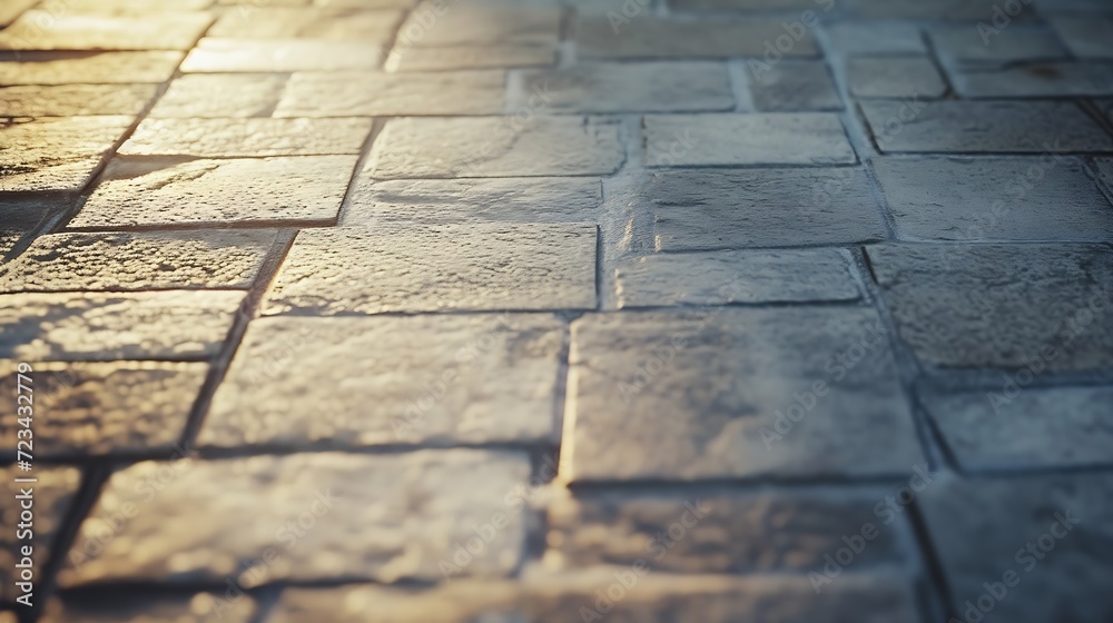 Obraz premium a fragment of a street city concrete wall of a building and an paving stones. Building's facade. Mocap or background for creativity : Generative AI