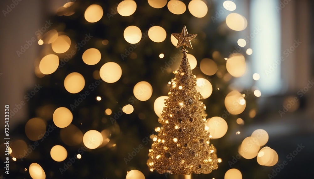 christmas lights background A happy Christmas with a gold tree and defocused lights. The tree is cheerful and lovely christmas lights background A happy Christmas with a gold tree and defocused lights. The tree is cheerful and lovely