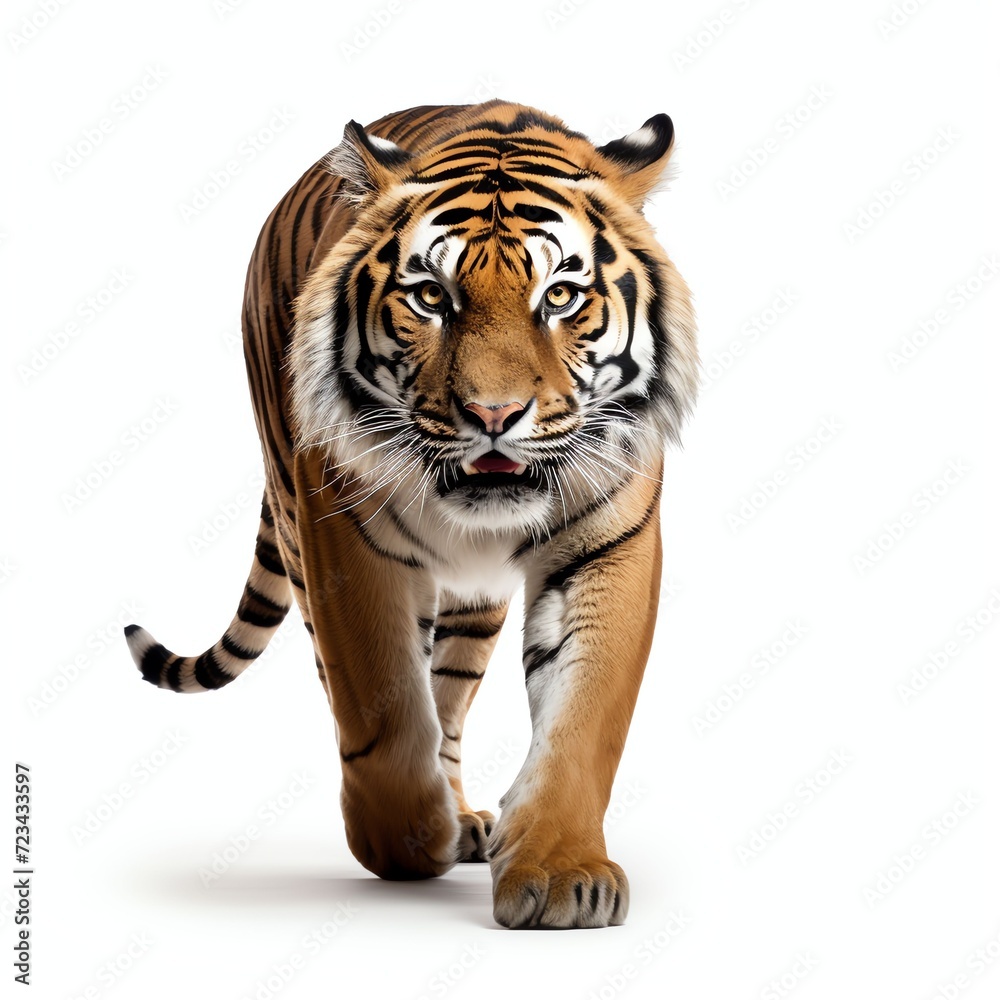 Fototapeta premium a tiger, studio light , isolated on white background,