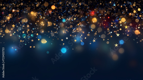 Bokeh lights background banner. Colorful abstract background with glitter  holiday decoration background