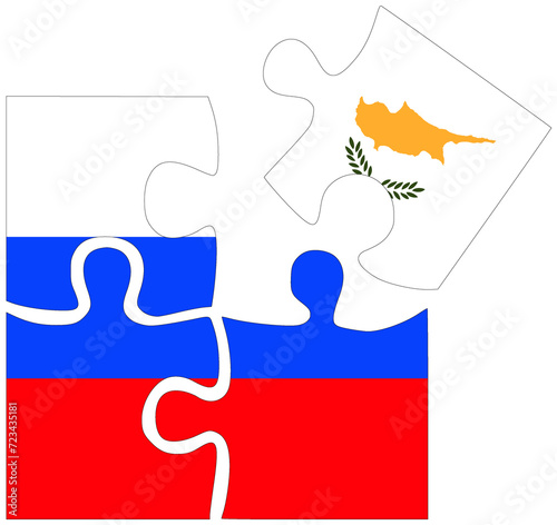 Russia - Cyprus   puzzle shapes with flag
