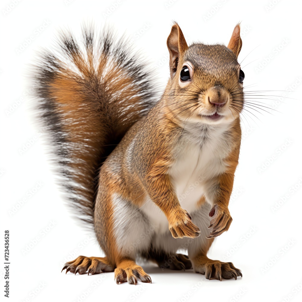 a squirrel, studio light , isolated on white background a squirrel, studio light , isolated on white background