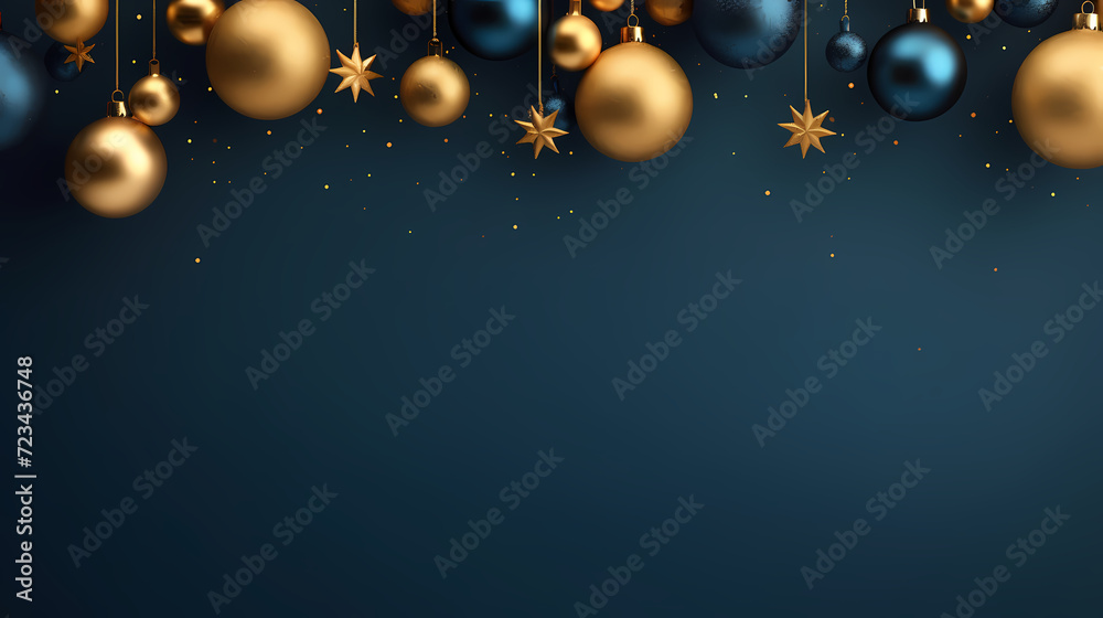 Luxurious Christmas balls on glowing bokeh background, Christmas and New Year minimalistic background