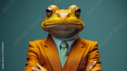 Dressed Frog Wearing Suit and Tie