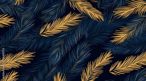 seamless background with coniferous branches pattern, coniferous, fir, 